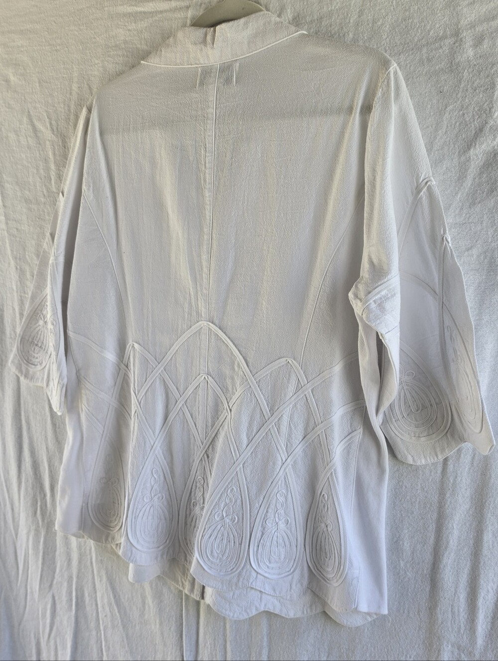Peck & Peck White Embroidered Button-Down Blouse Cotton Tailored Fit Womens Sz L - Picture 11 of 11